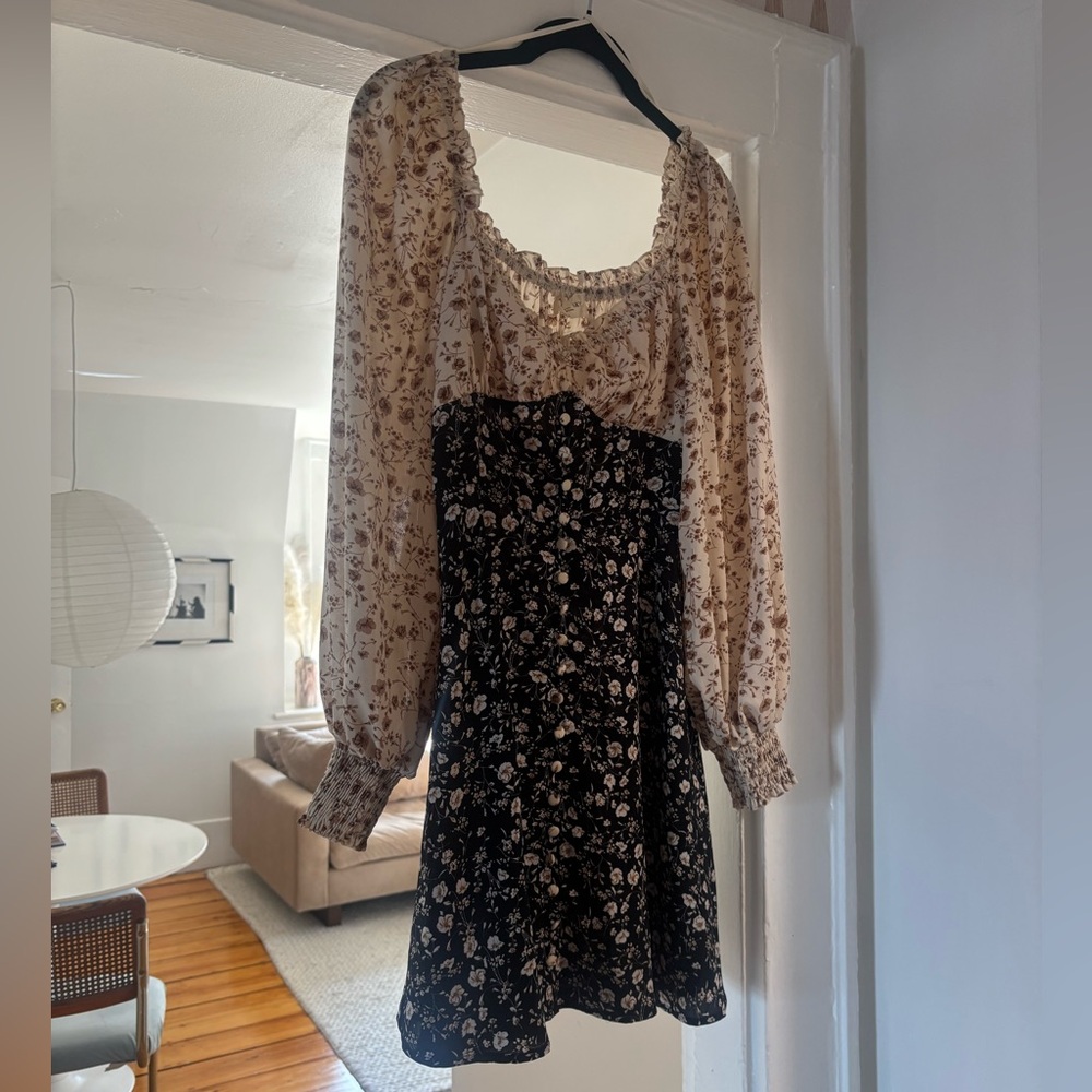 Urban Outfitters Kiss The Sky Two Good Two-Tone Mini Dress